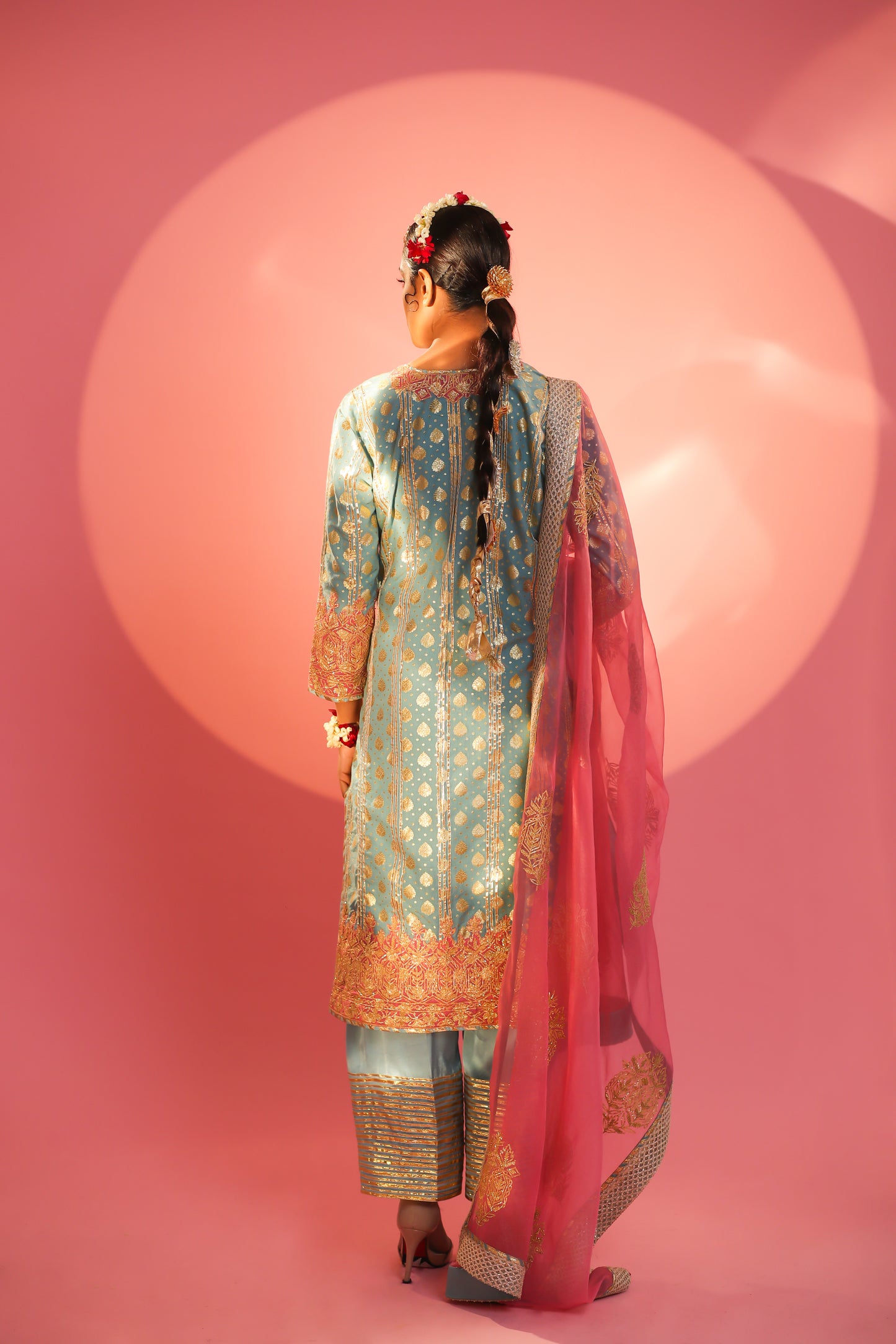 Blue Banarsi Kurta Set
