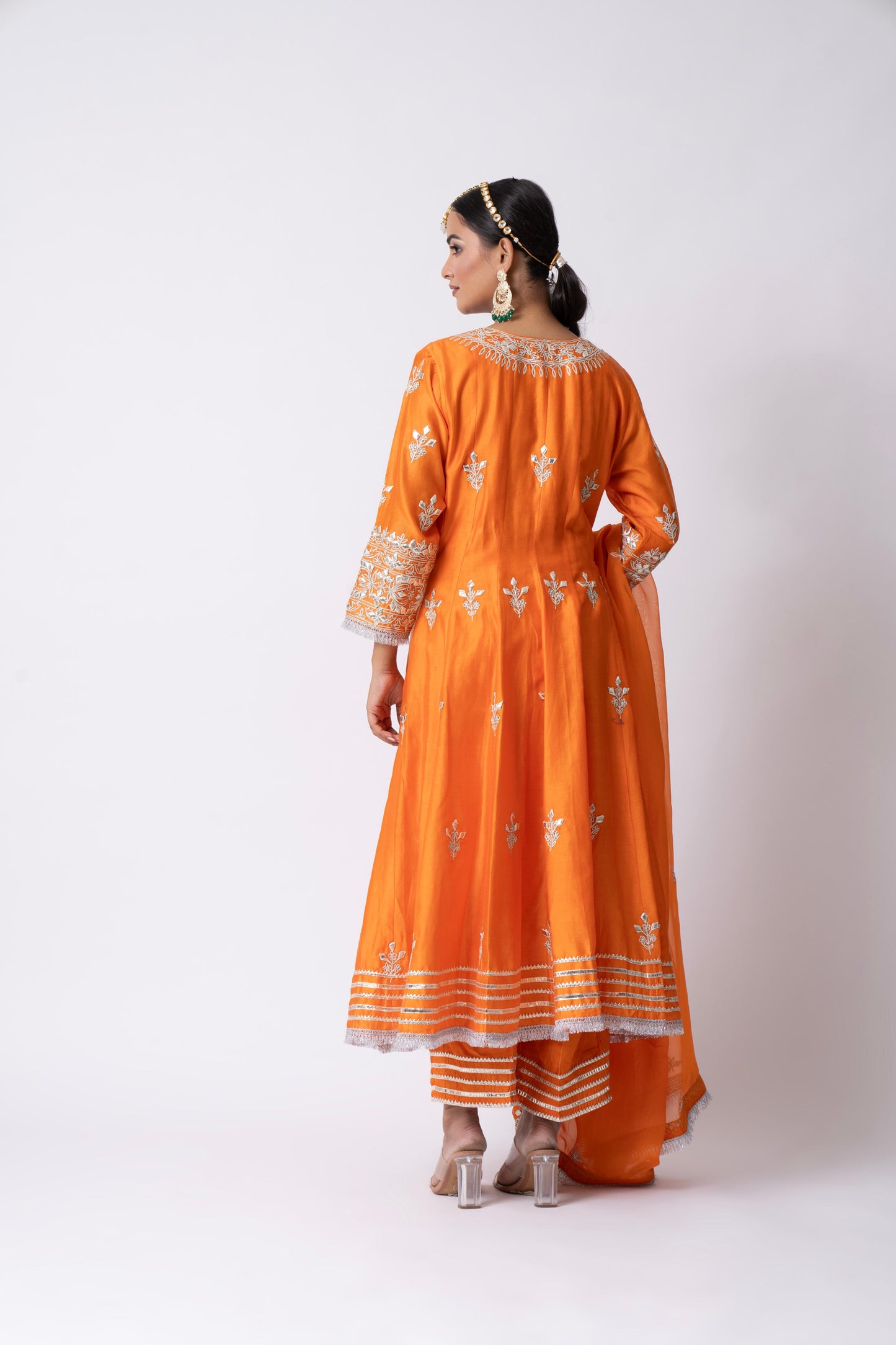 Orange Anarkali Set