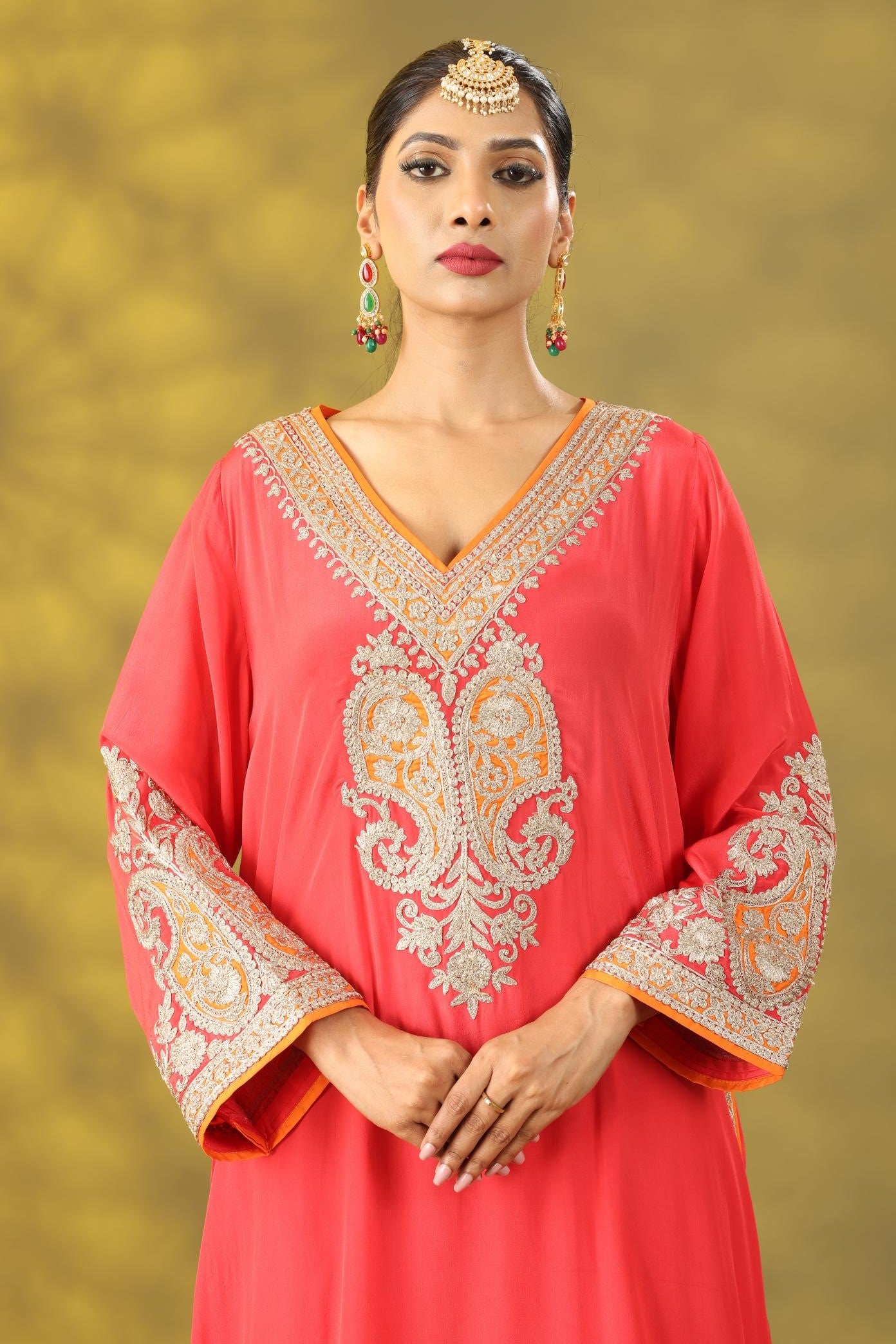 Valentine Red Kashmiri Style Phiran Kurta Set