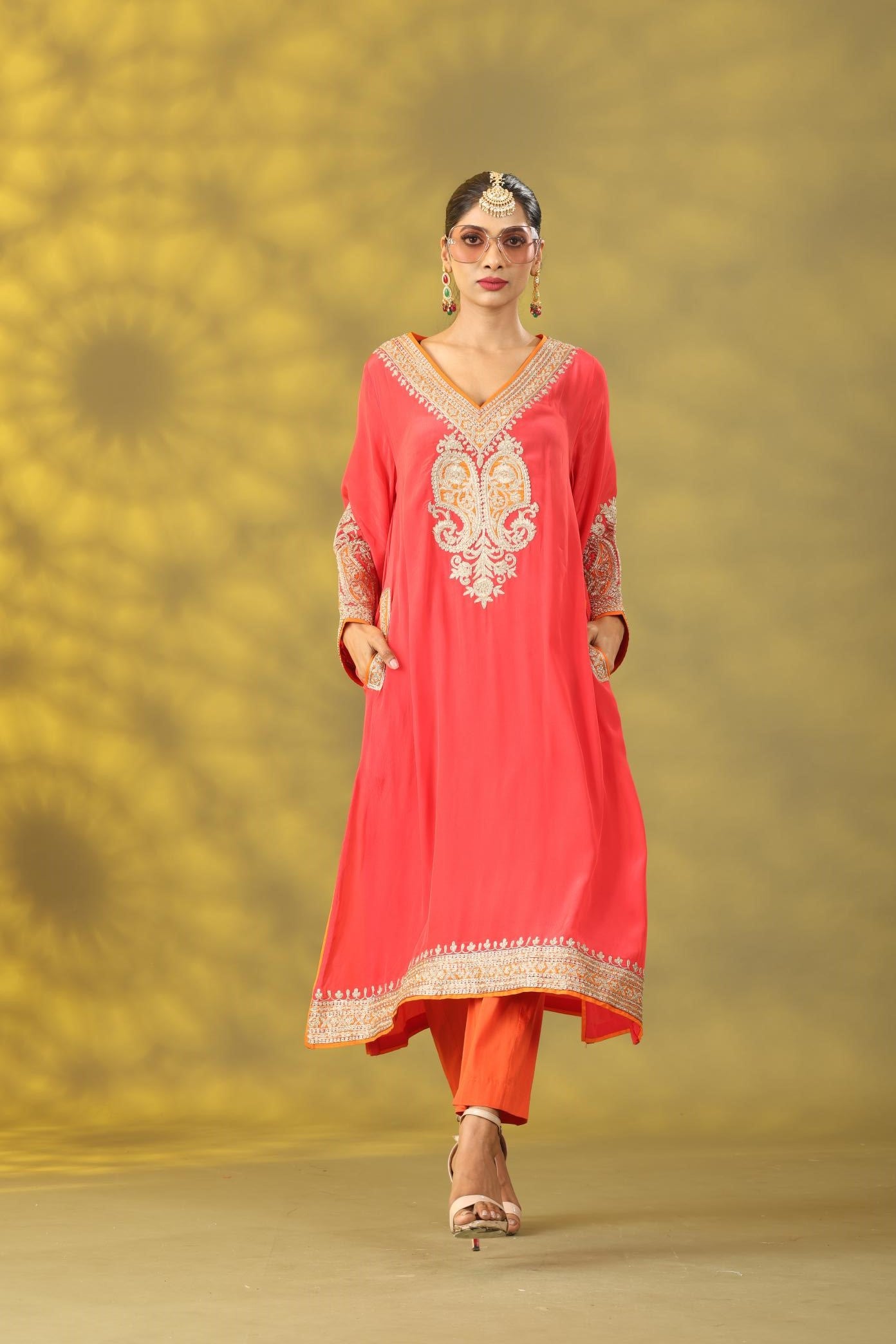 Valentine Red Kashmiri Style Phiran Kurta Set