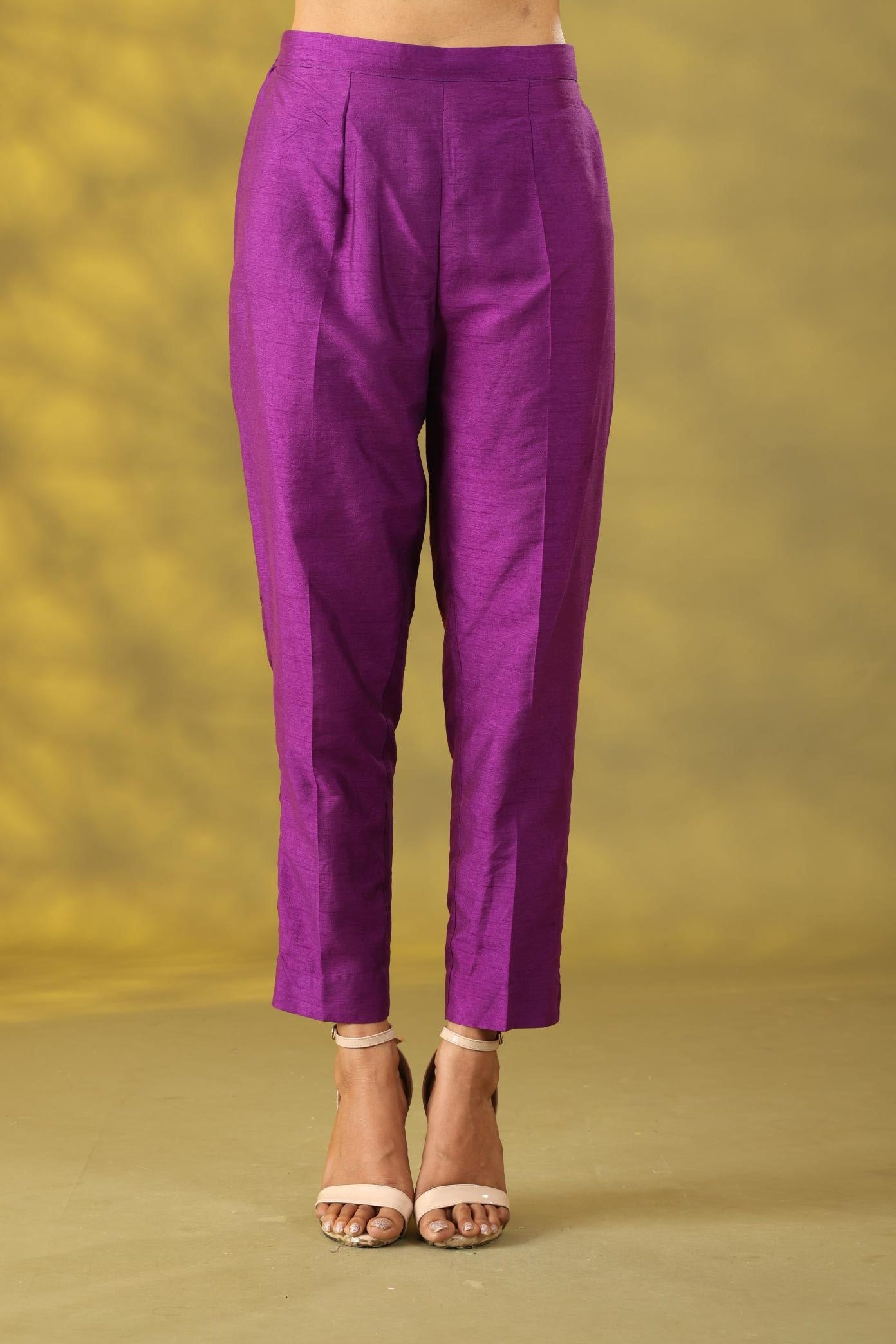 Marigold Yellow and Purple Kashmiri Style Phiran Kurta Set