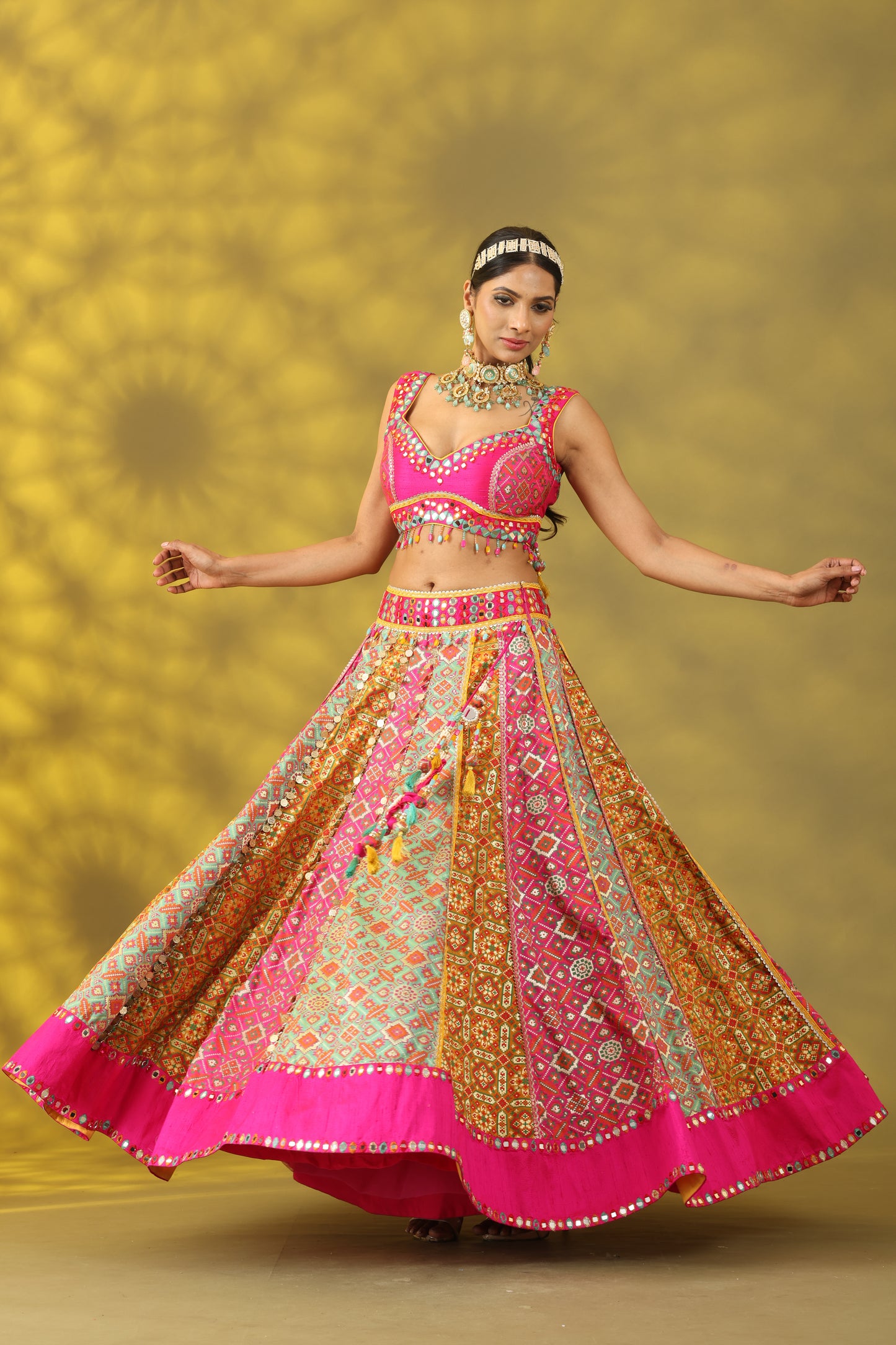 Multi Color Lehnga Set with Dupatta