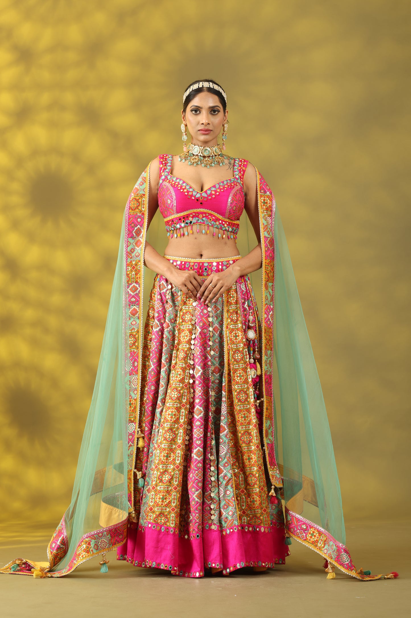 Multi Color Lehnga Set with Dupatta