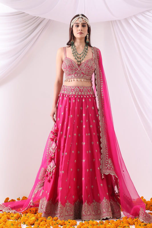 Magenta Lehenga Set
