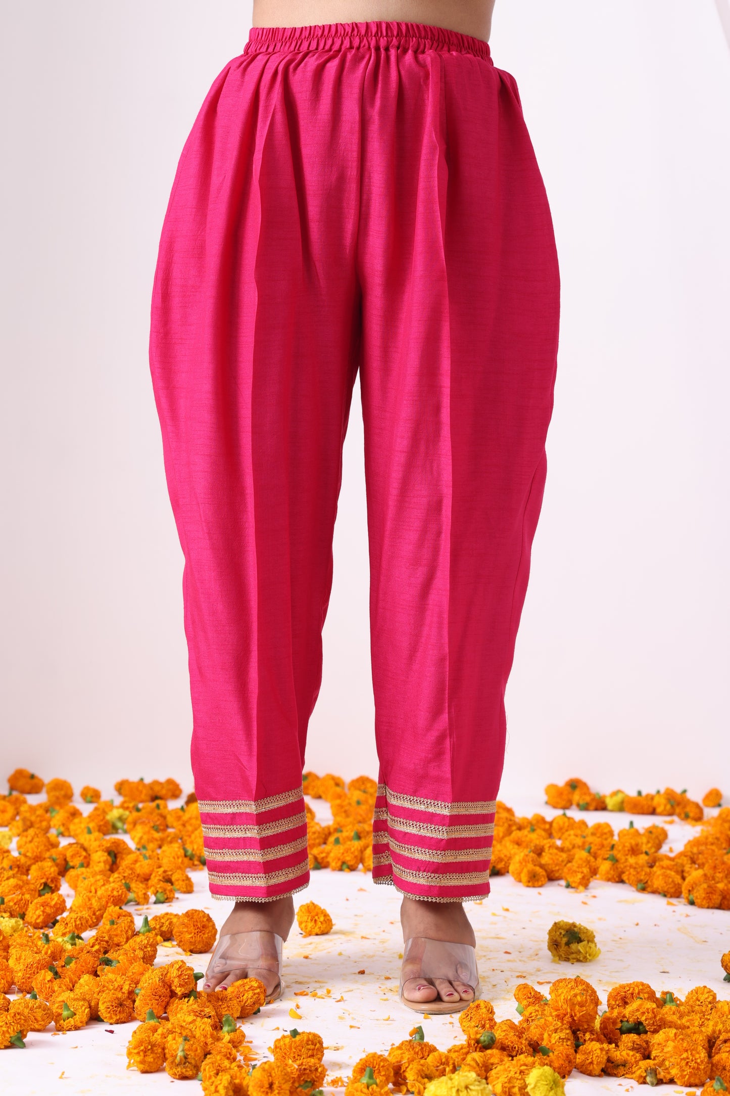 Magenta Long Kalidar Kurta with Palazo