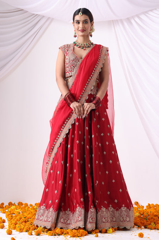 Maroon Lehenga Set