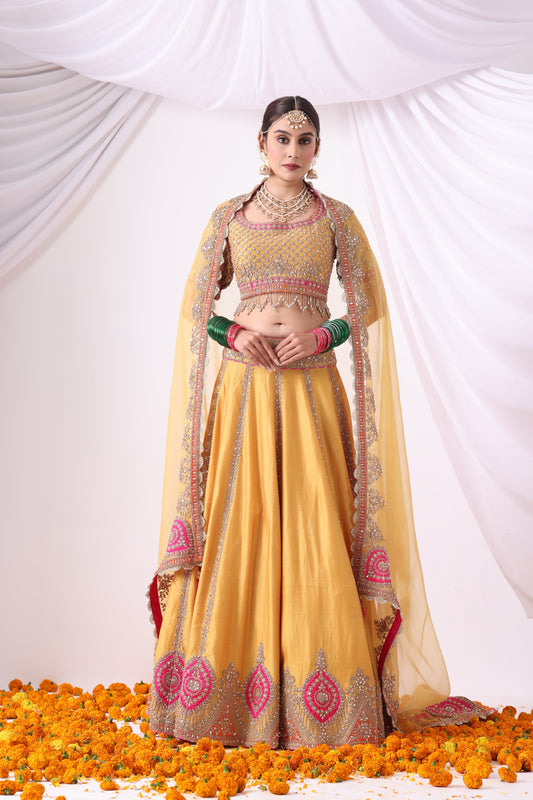 Mustard Lehenga Set