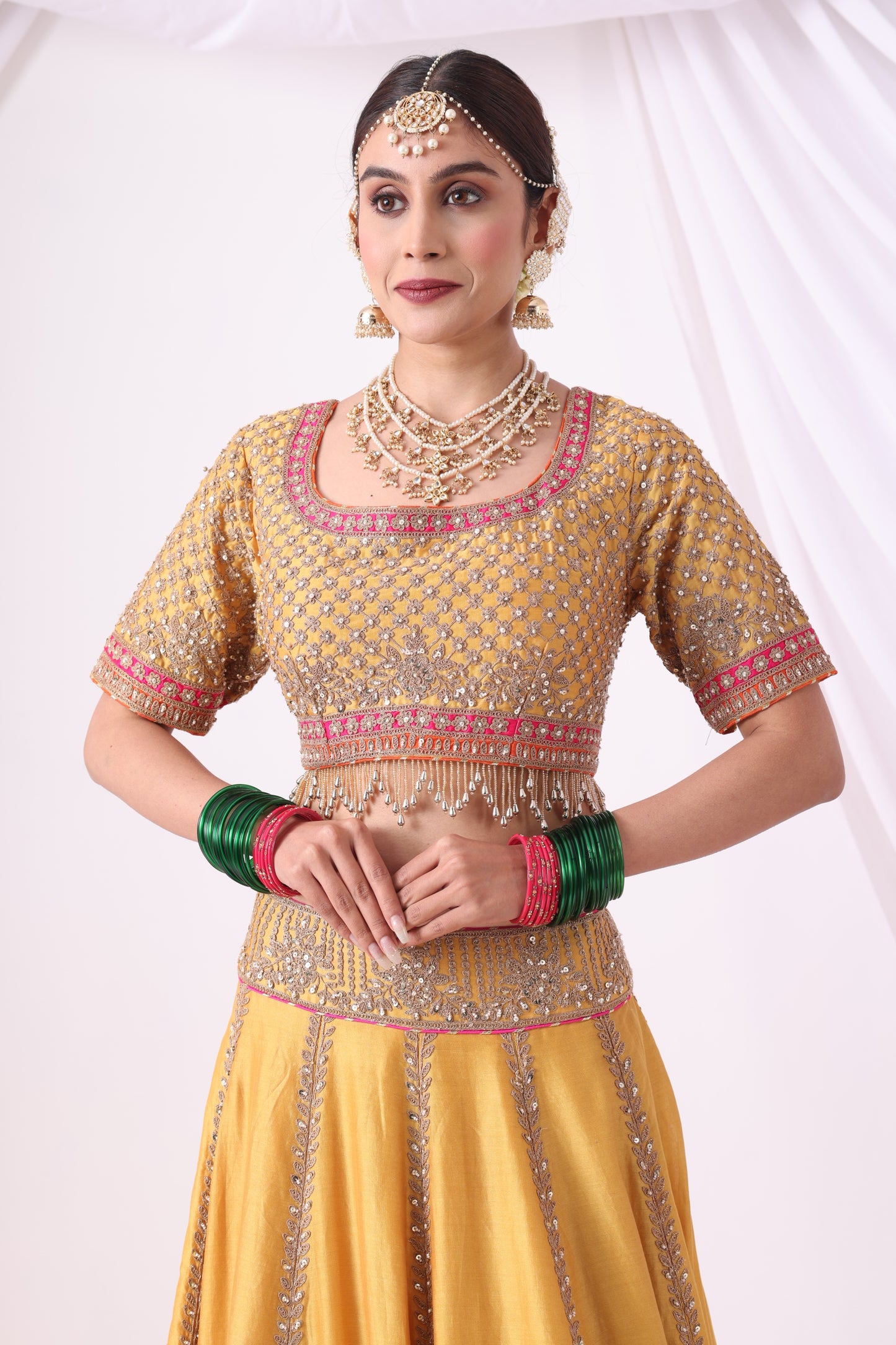 Mustard Lehenga Set