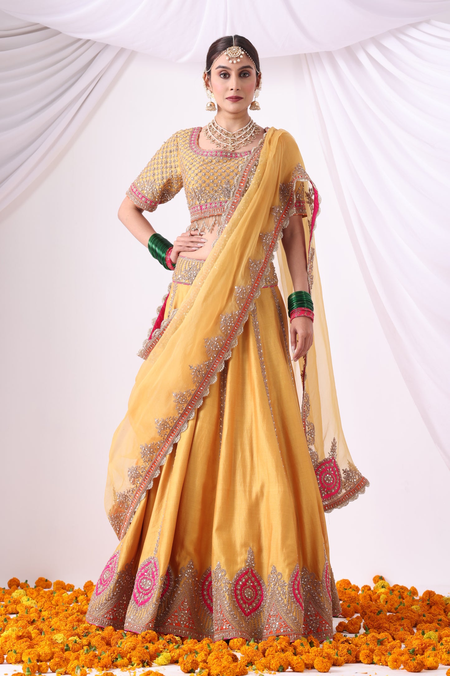 Mustard Lehenga Set
