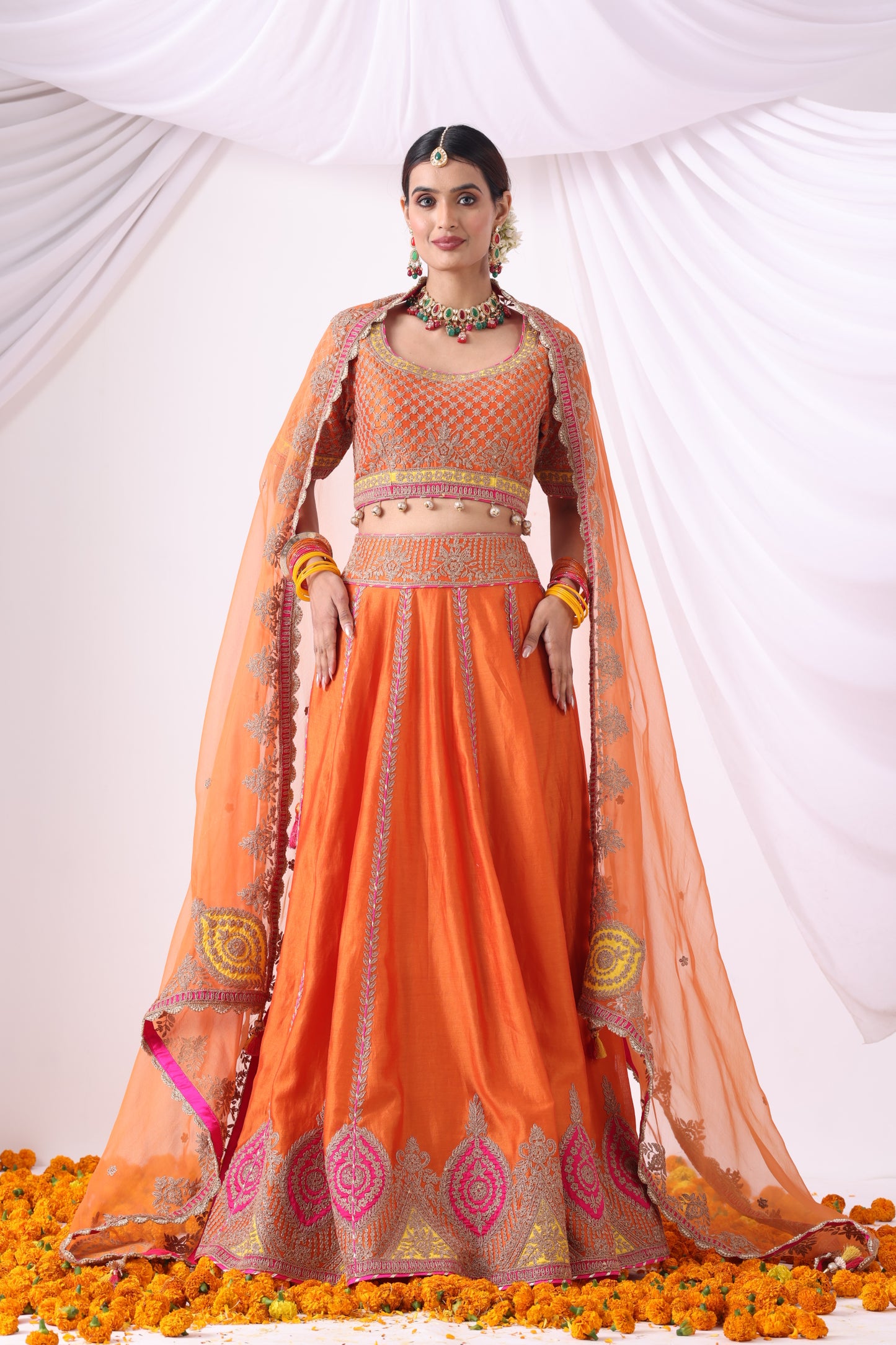 Orange Lehenga Set