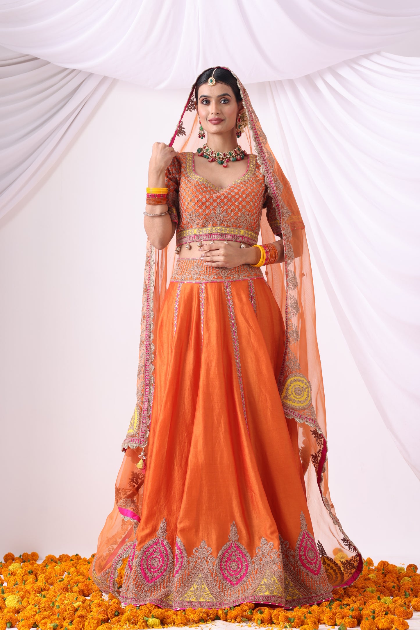 Orange Lehenga Set