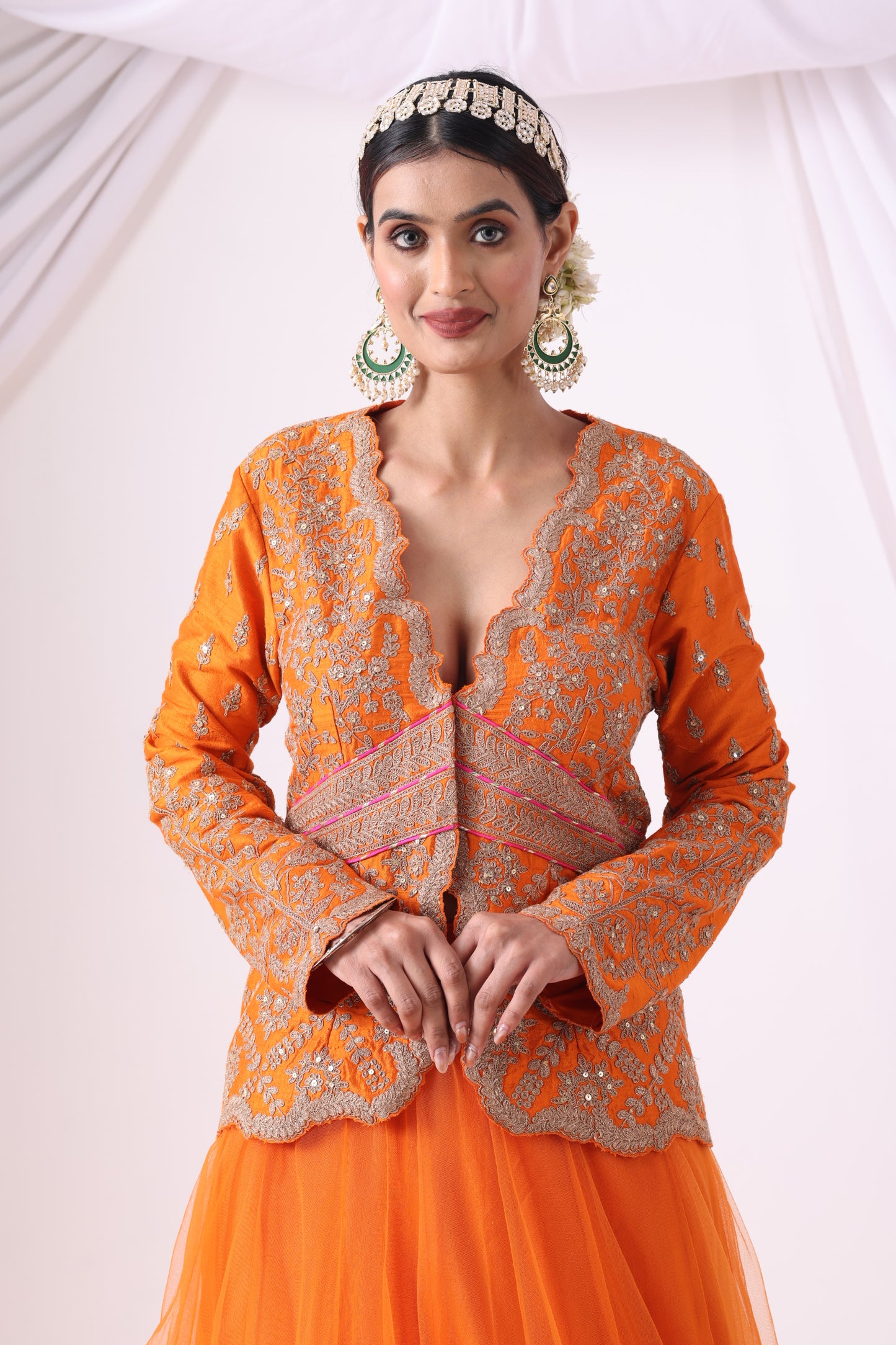 Orange Skirt Set