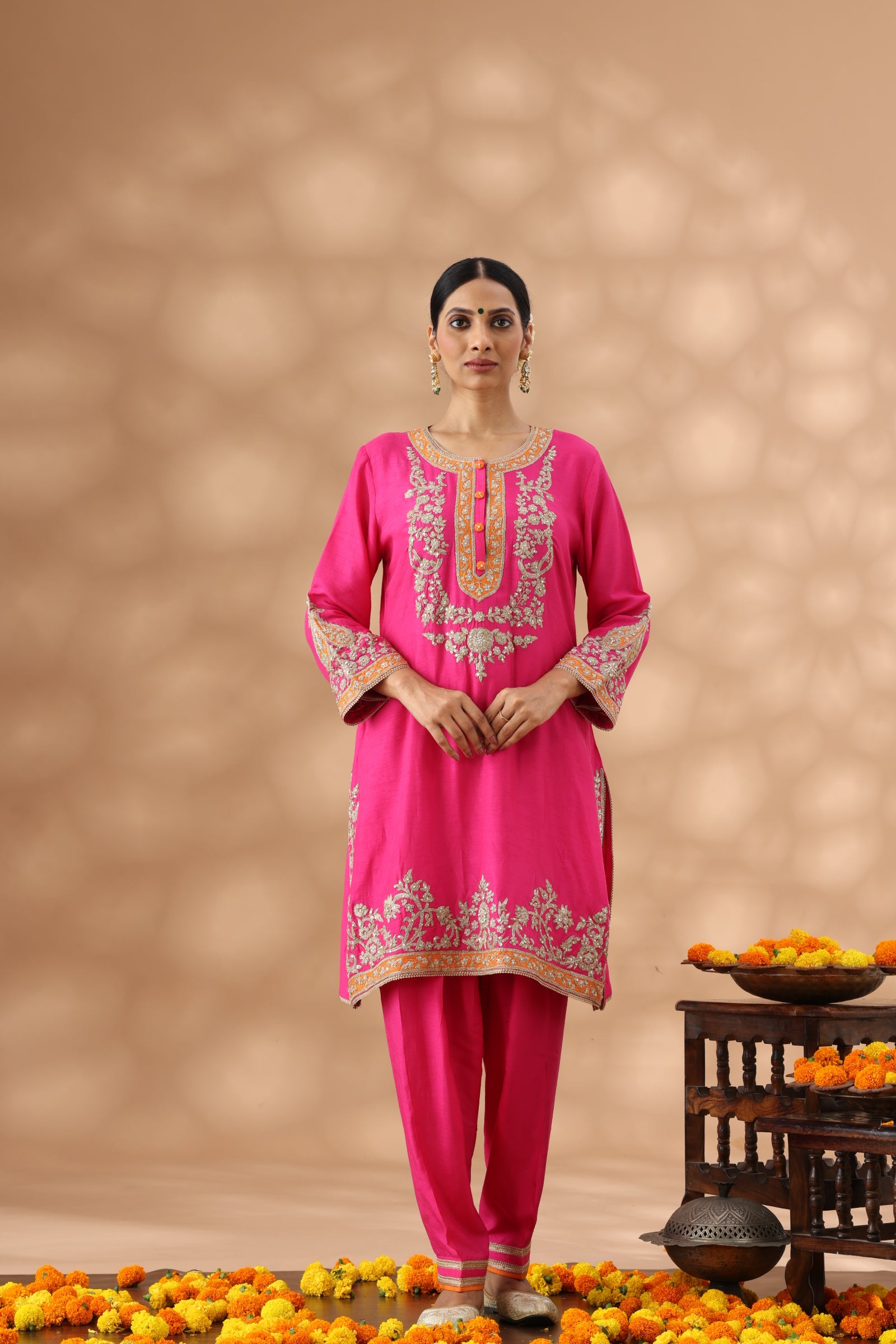 Pink short kurti best sale