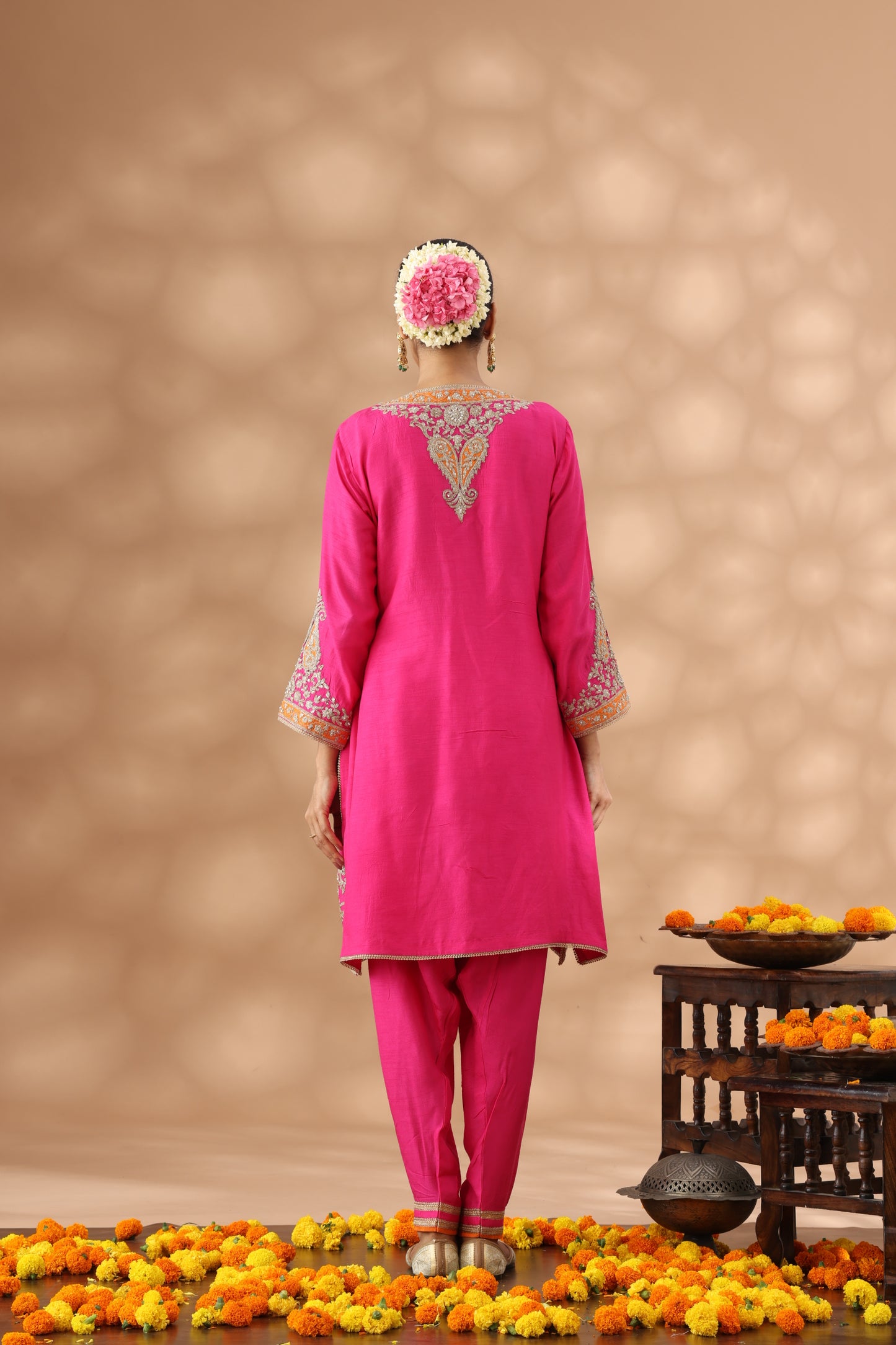 Hot Pink Short Kurti with Salwar Set