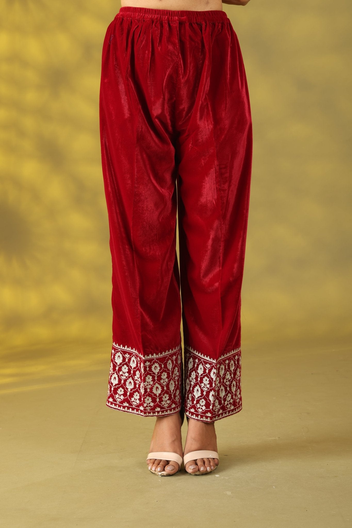 Black and Wine Red Co - ord Set - Sonia Ahuja