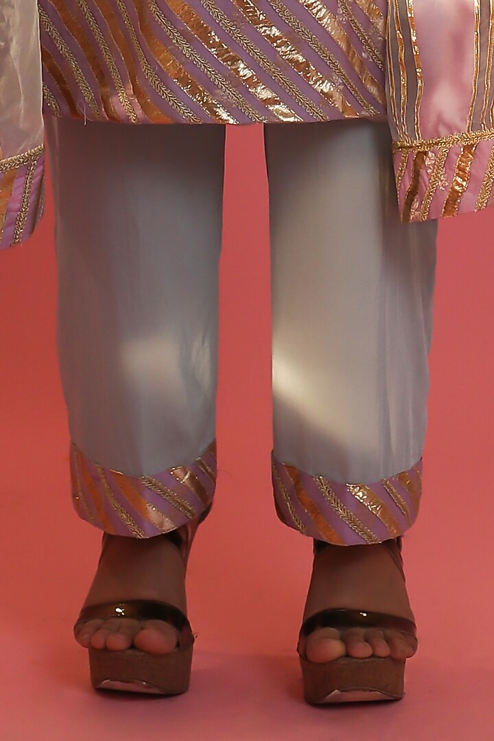 Lilac Banarasi Embroidered Kurta Set