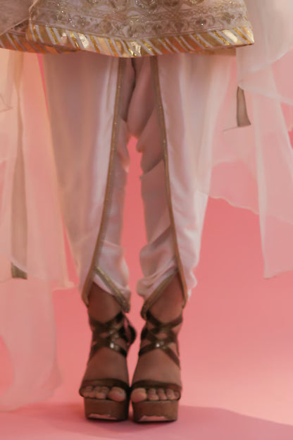 Off-White Banarasi Embroidered Anarkali Set