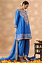 Mid Blue Banarasi Chanderi Kasab Embroidered Kalidar Kurta Set