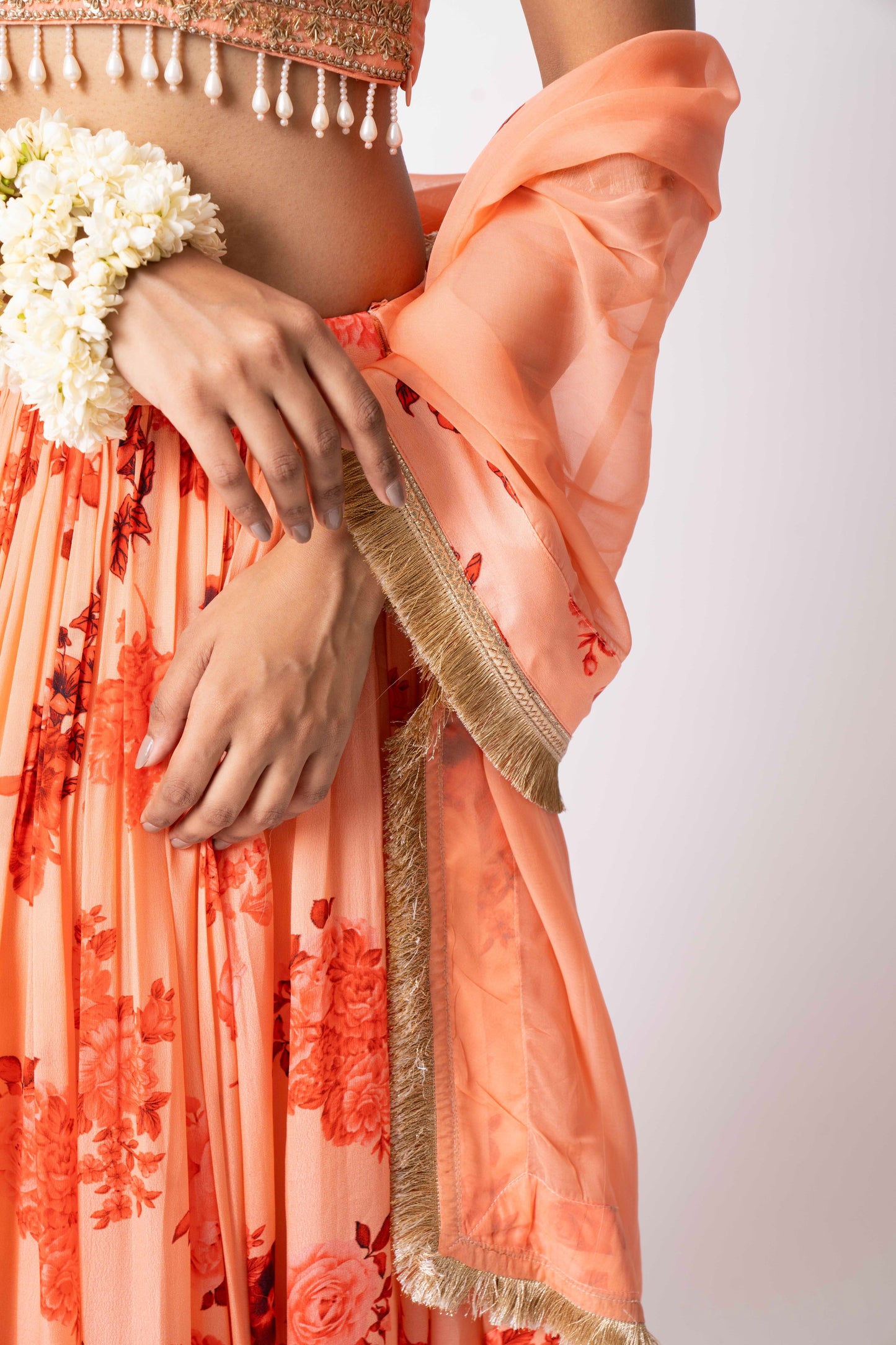 Peach Lehengas