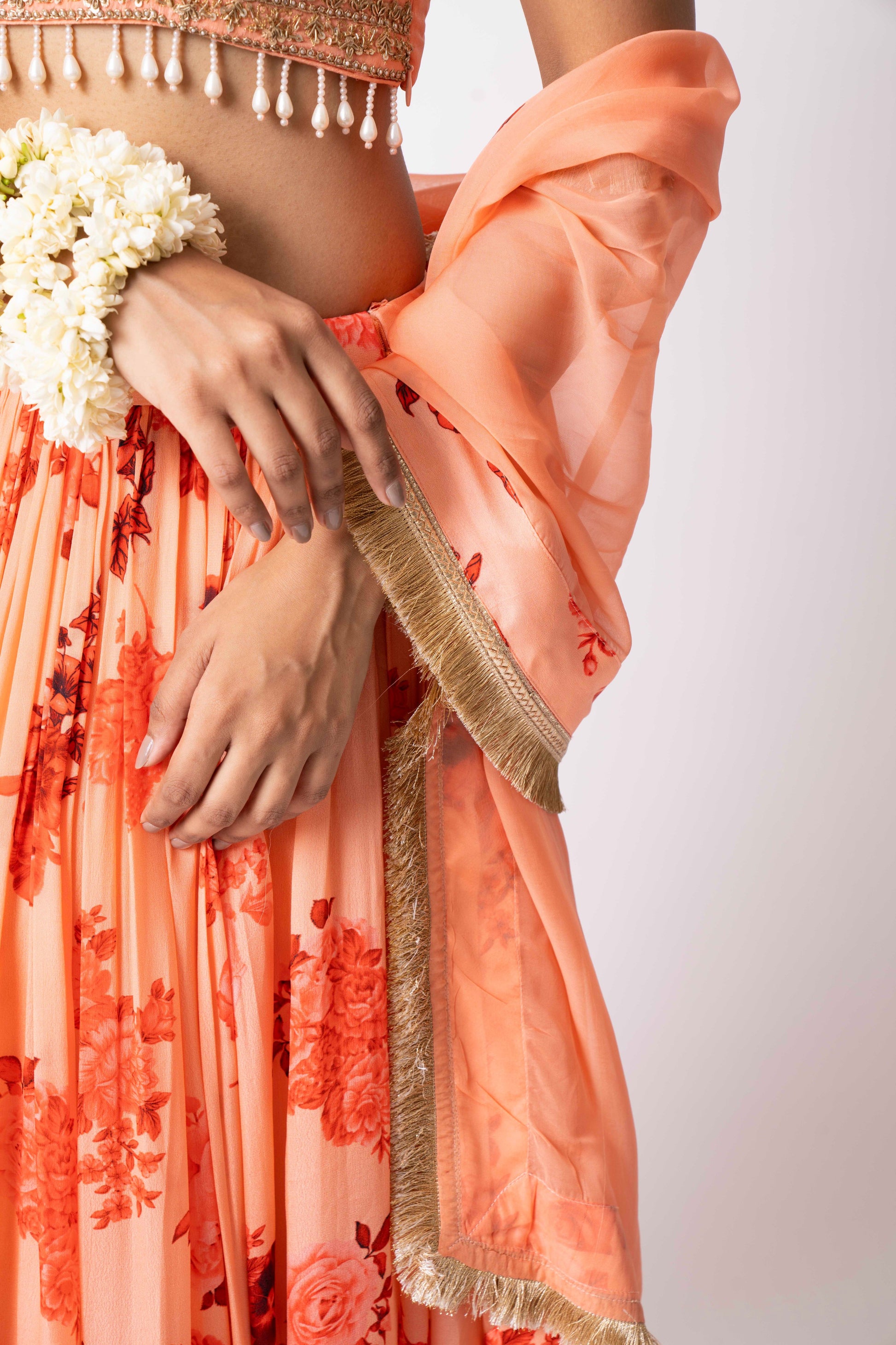 Peach Lehengas