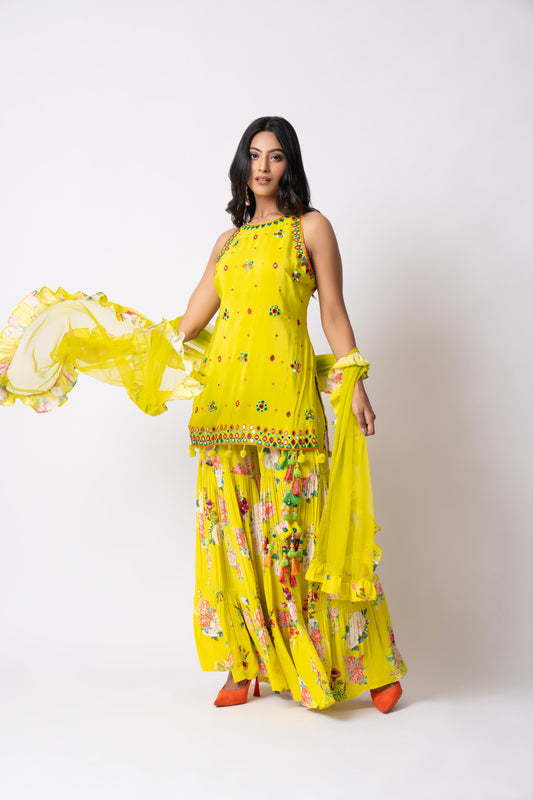 Yellow Gharara Set