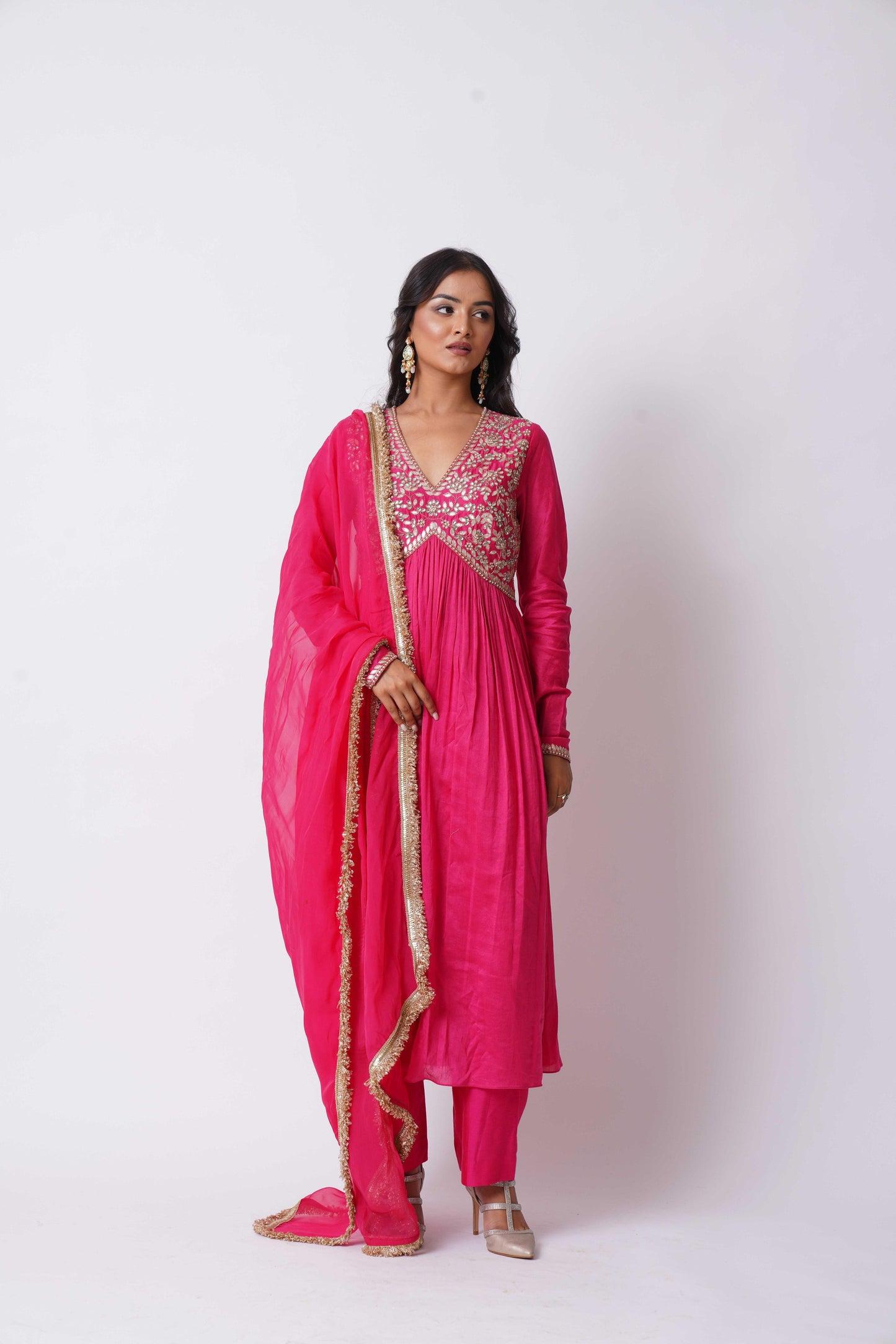 Pink Anarkali Set