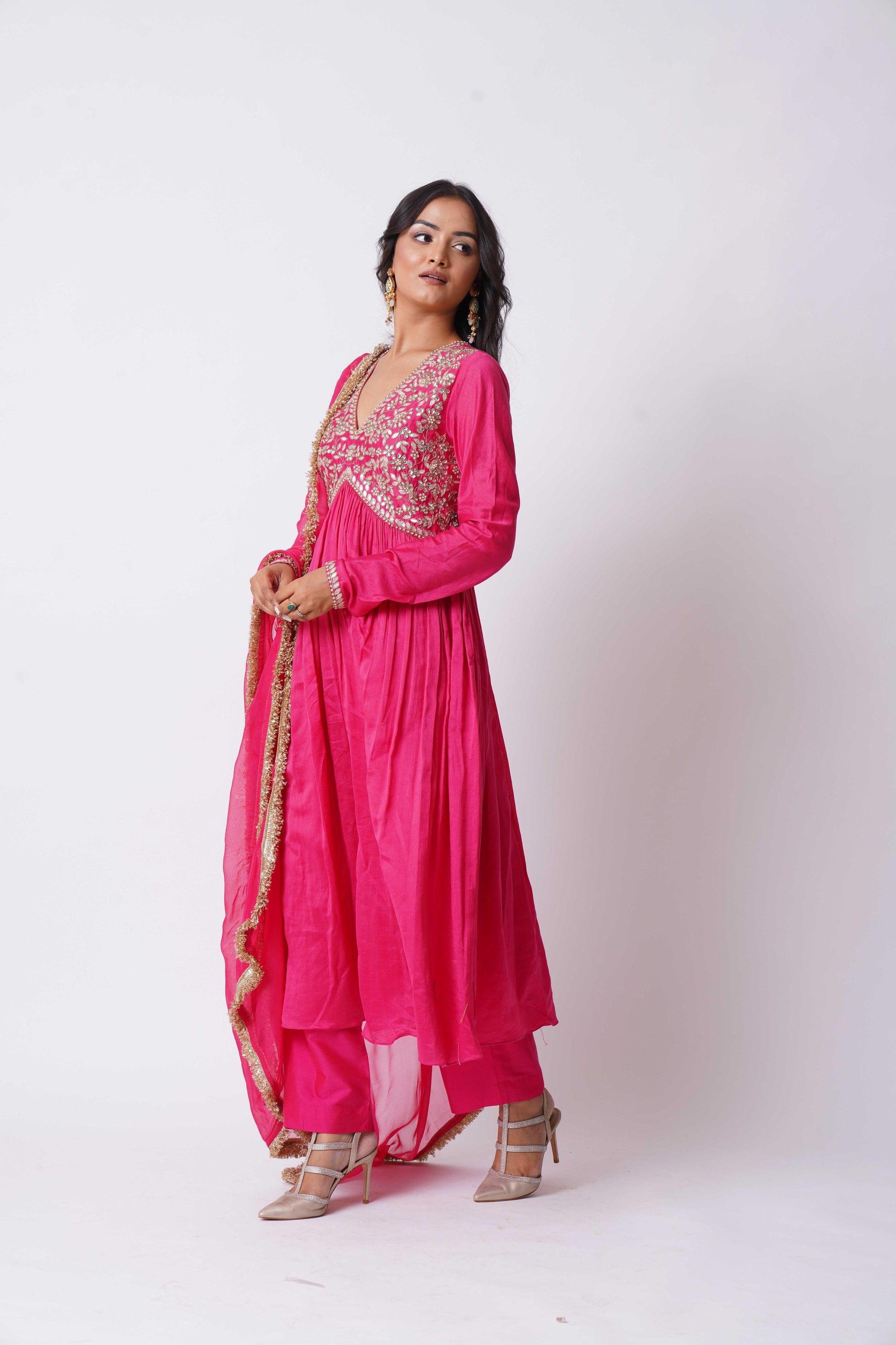 Pink Anarkali Set