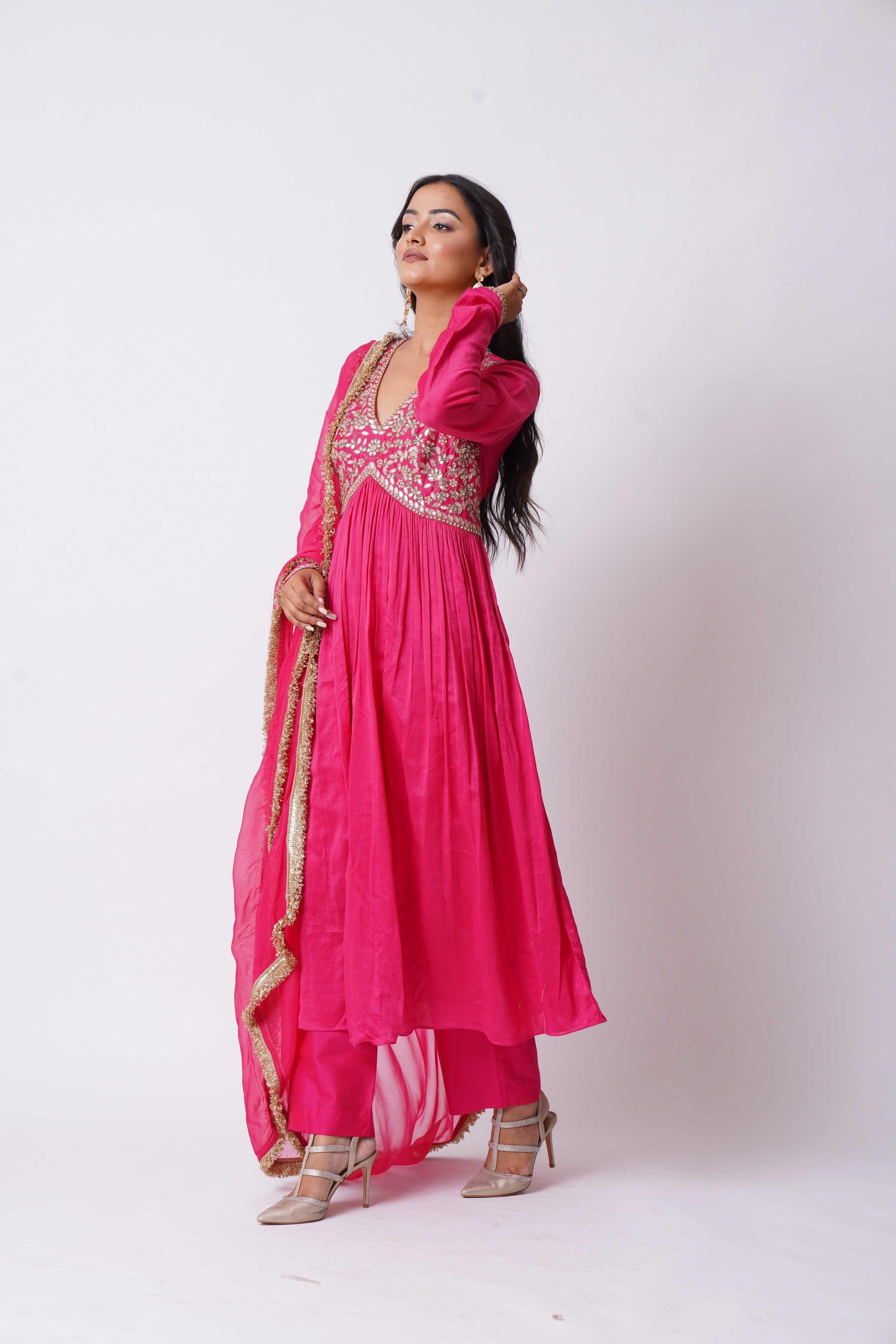 Pink Anarkali Set