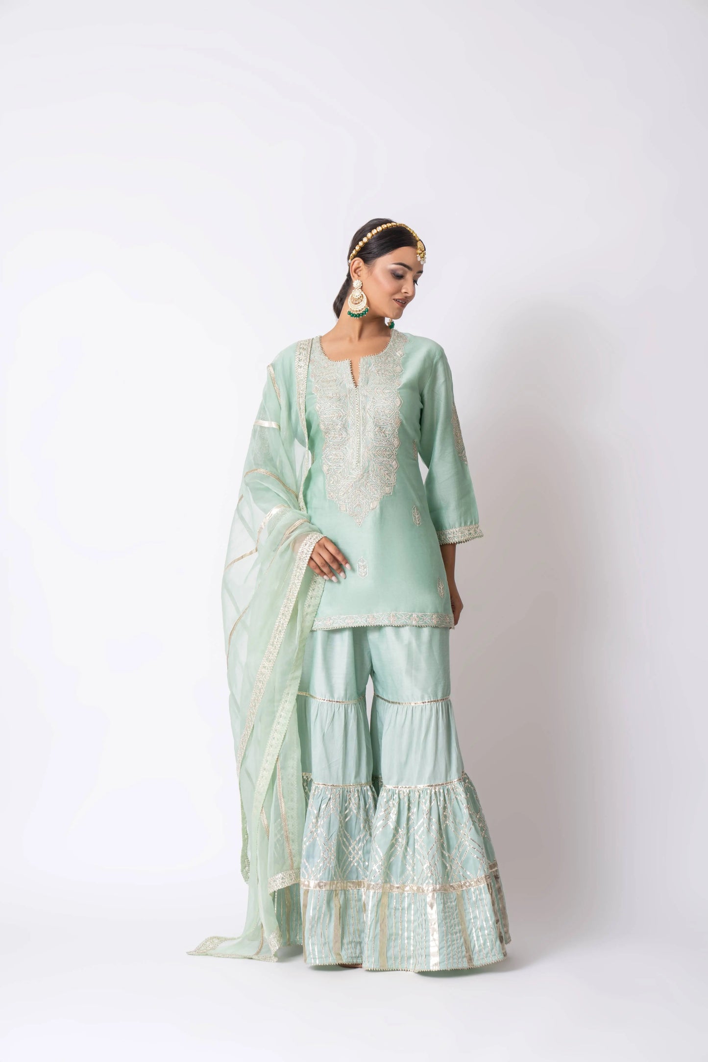 Sea Green Gharara Set