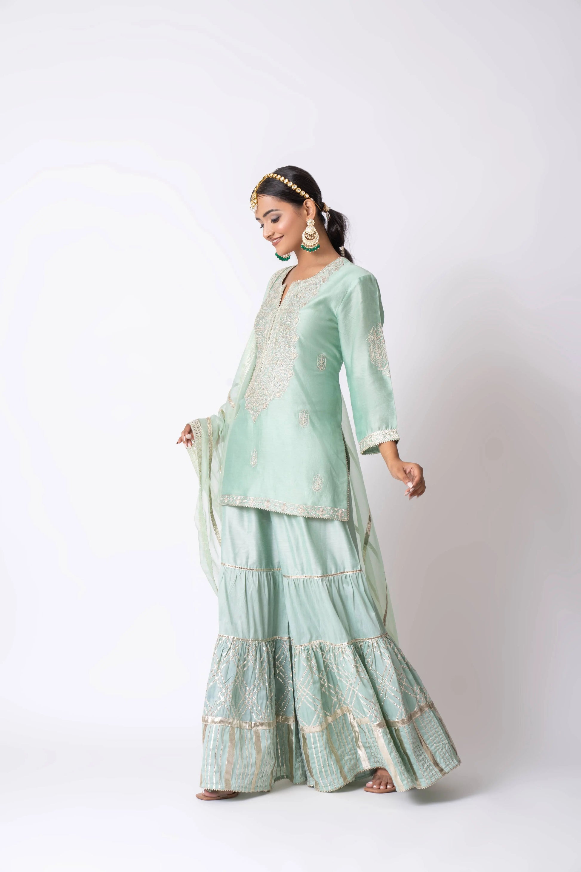 Sea Green Gharara Set