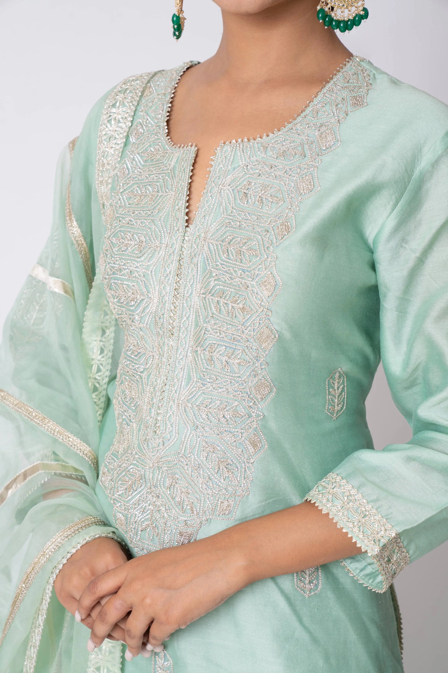 Sea Green Gharara Set