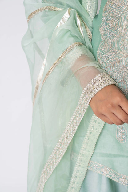 Sea Green Gharara Set