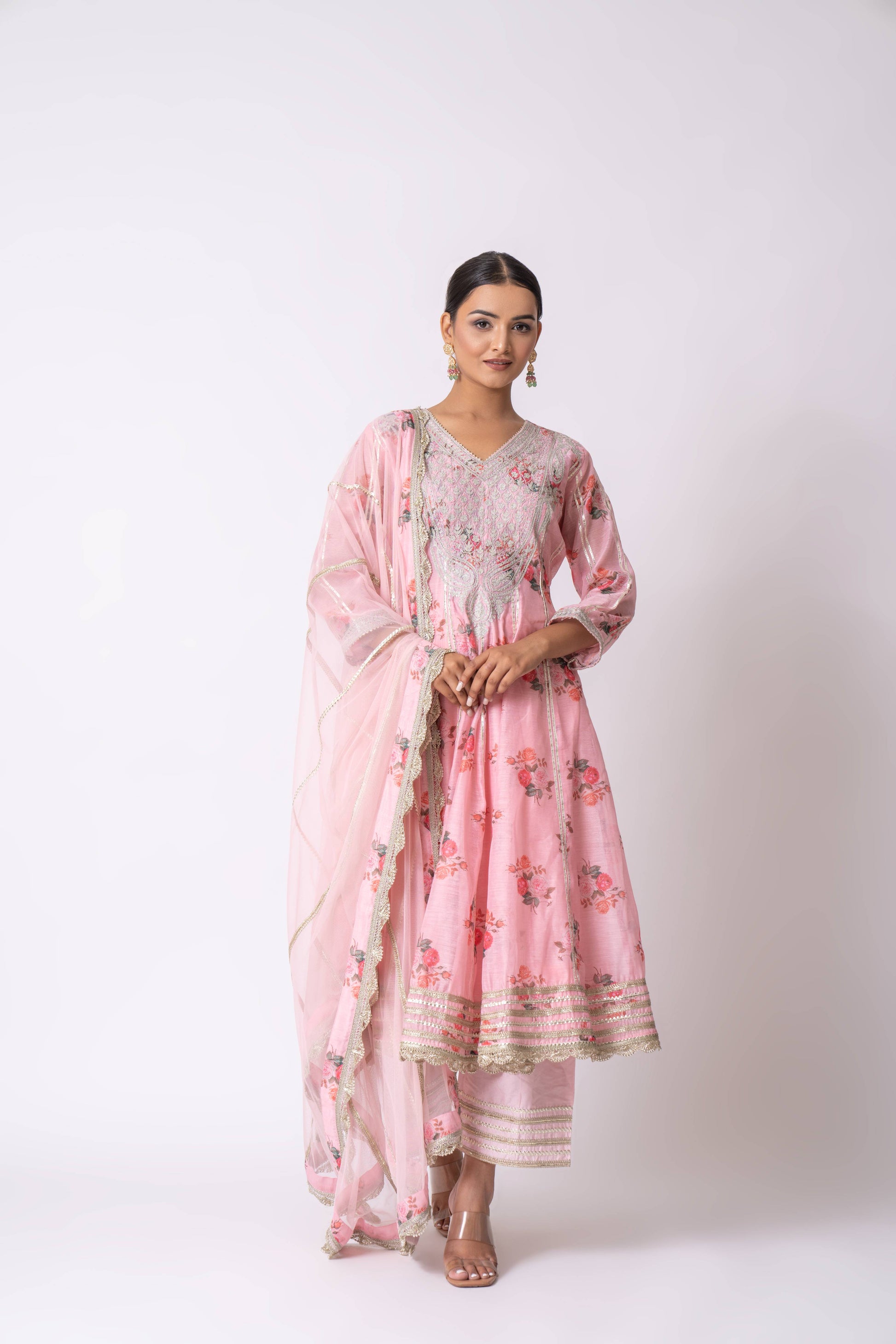 Pink Anarkali Set