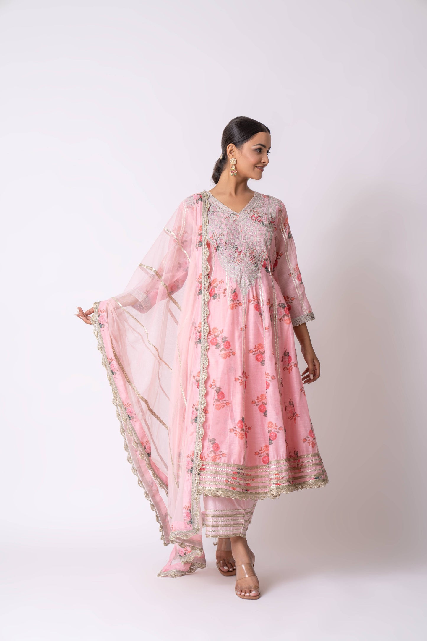 Pink Anarkali Set