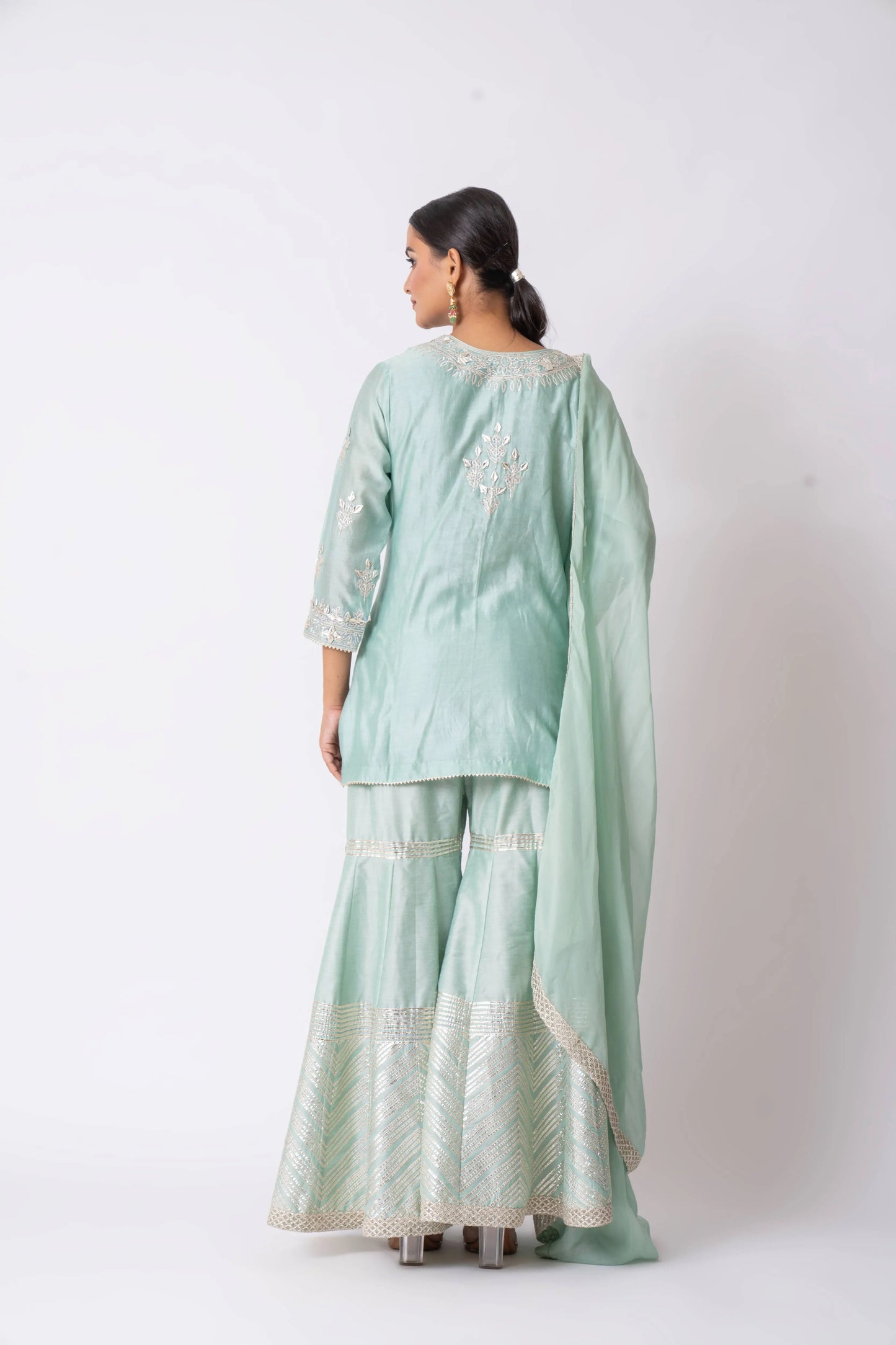 Sea Green Gharara Set