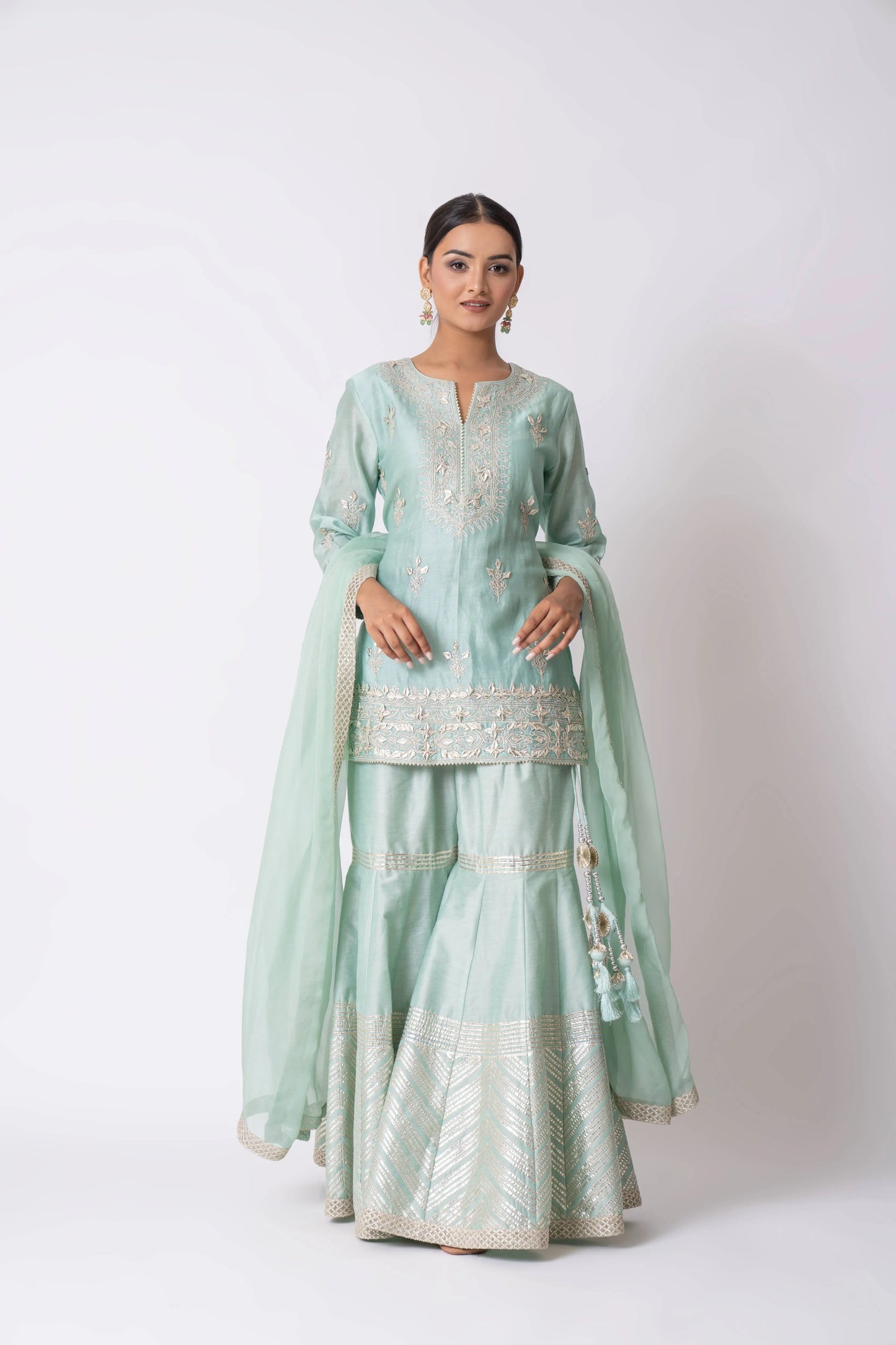 Sea Green Gharara Set