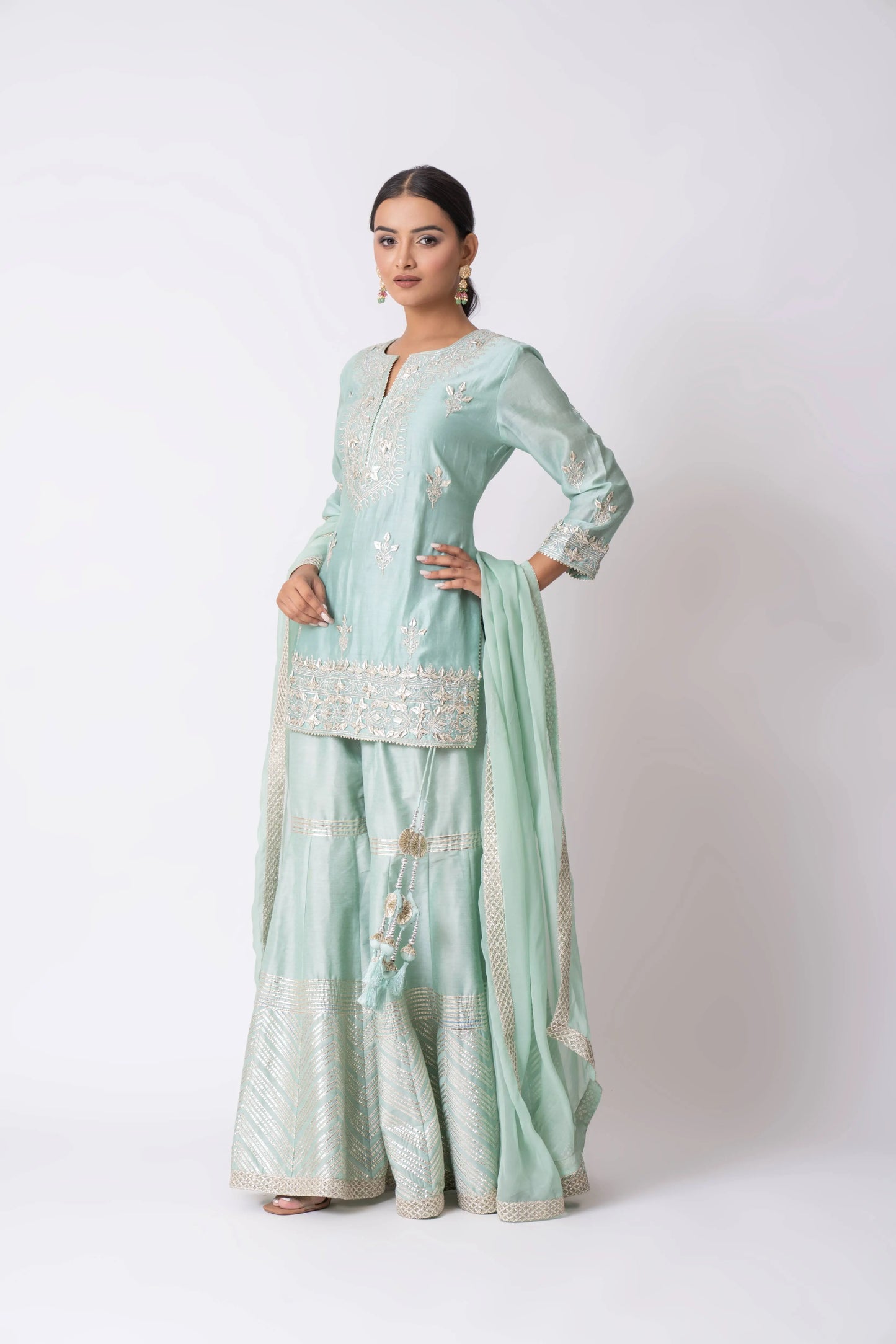 Sea Green Gharara Set