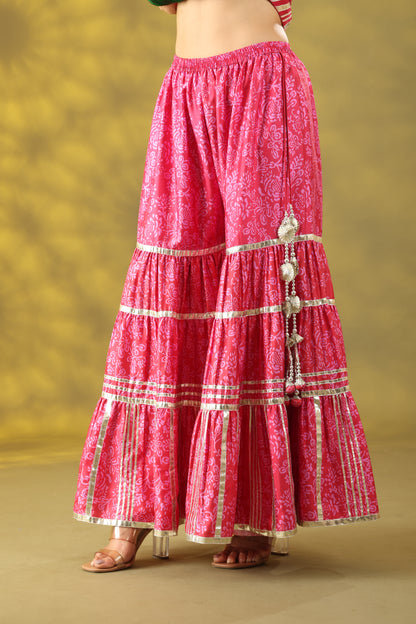 Red Rose Gharara Set with Dupatta