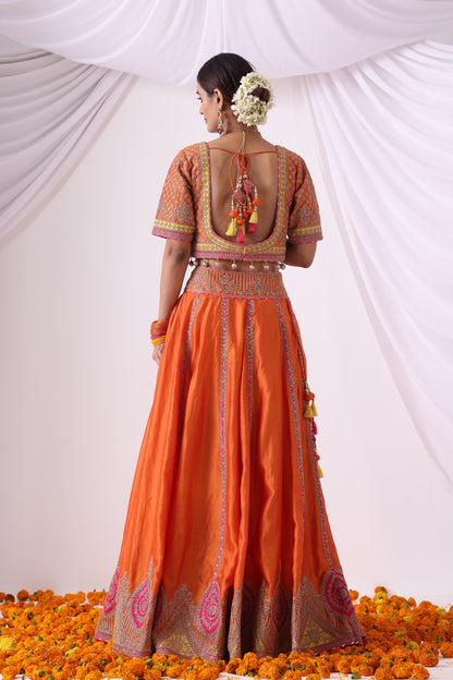 Orange Lehenga Set