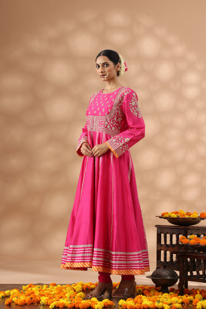 Hot Pink Anarkali Set