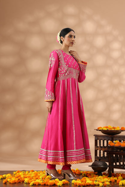 Hot Pink Anarkali Set