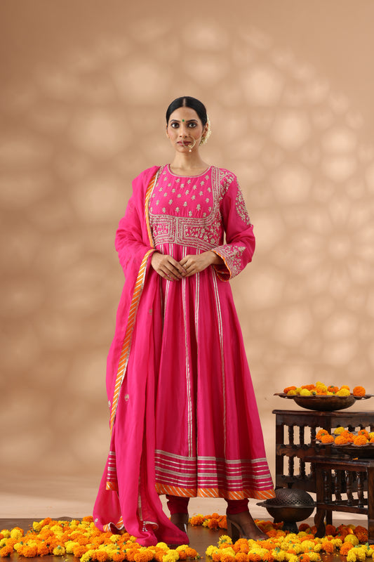 Hot Pink Anarkali Set