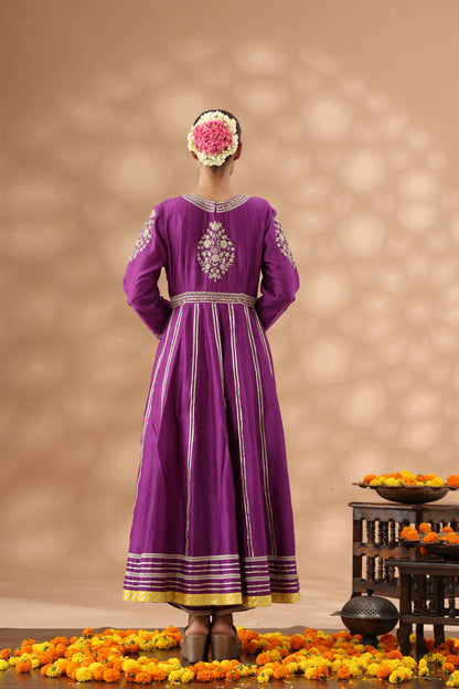 Warm purple Anarkali Set