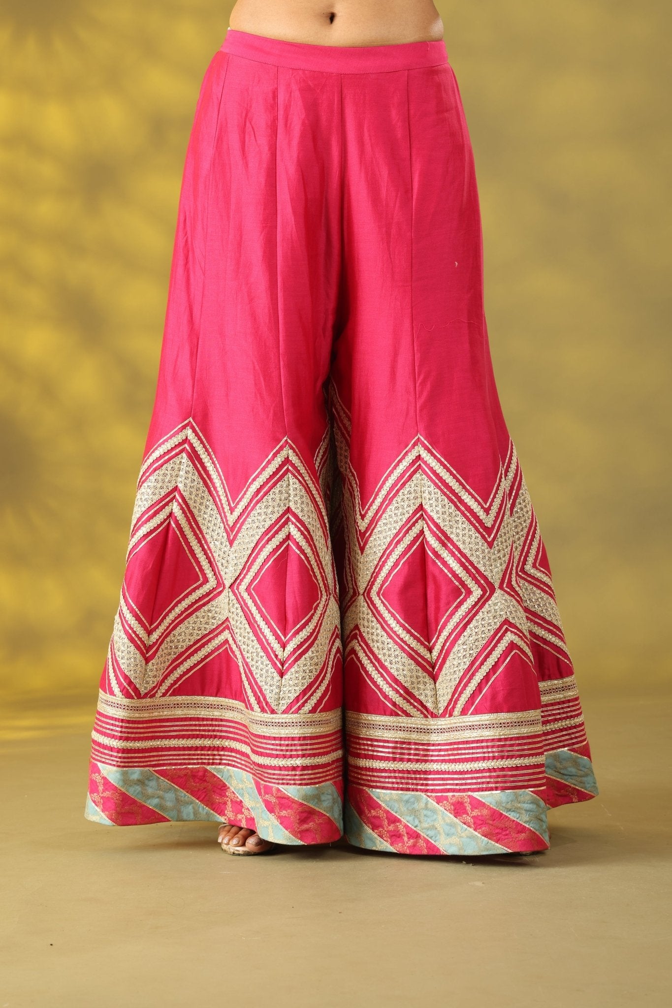 Magenta Jacket with Sharara Set - Sonia Ahuja